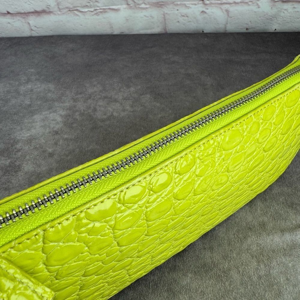 By Far Rachel Acid Green Croc-Embossed Women's Bag New - Picture 8 of 14